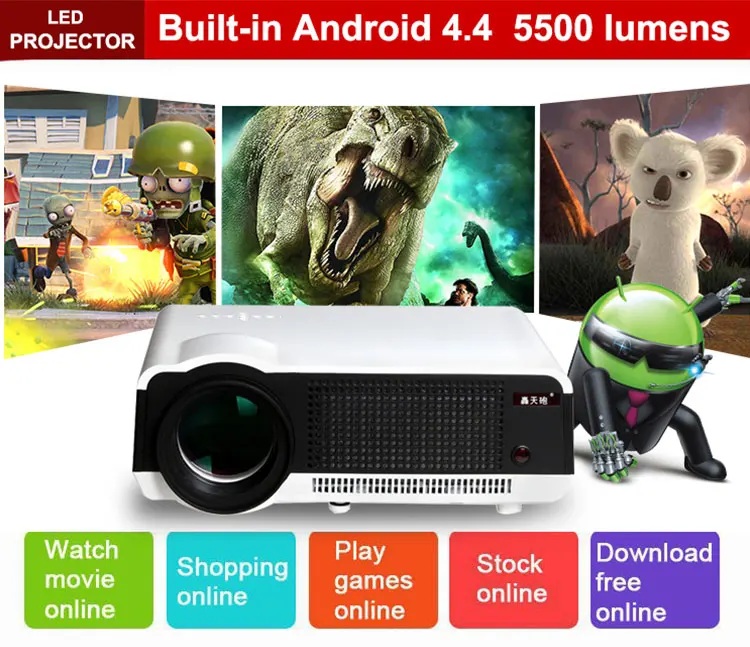 Poner saund светодиодный 86 wifi проектор Android HD 3D умный 5500 люмен 1080 p HDMI видео мульти экран
