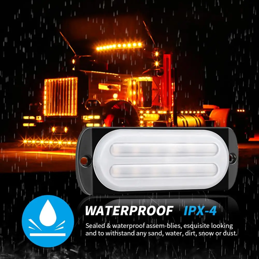 

2Pcs Amber 12 LED 36W Light Bar Car Truck Hazard Beacon Warning Lamp