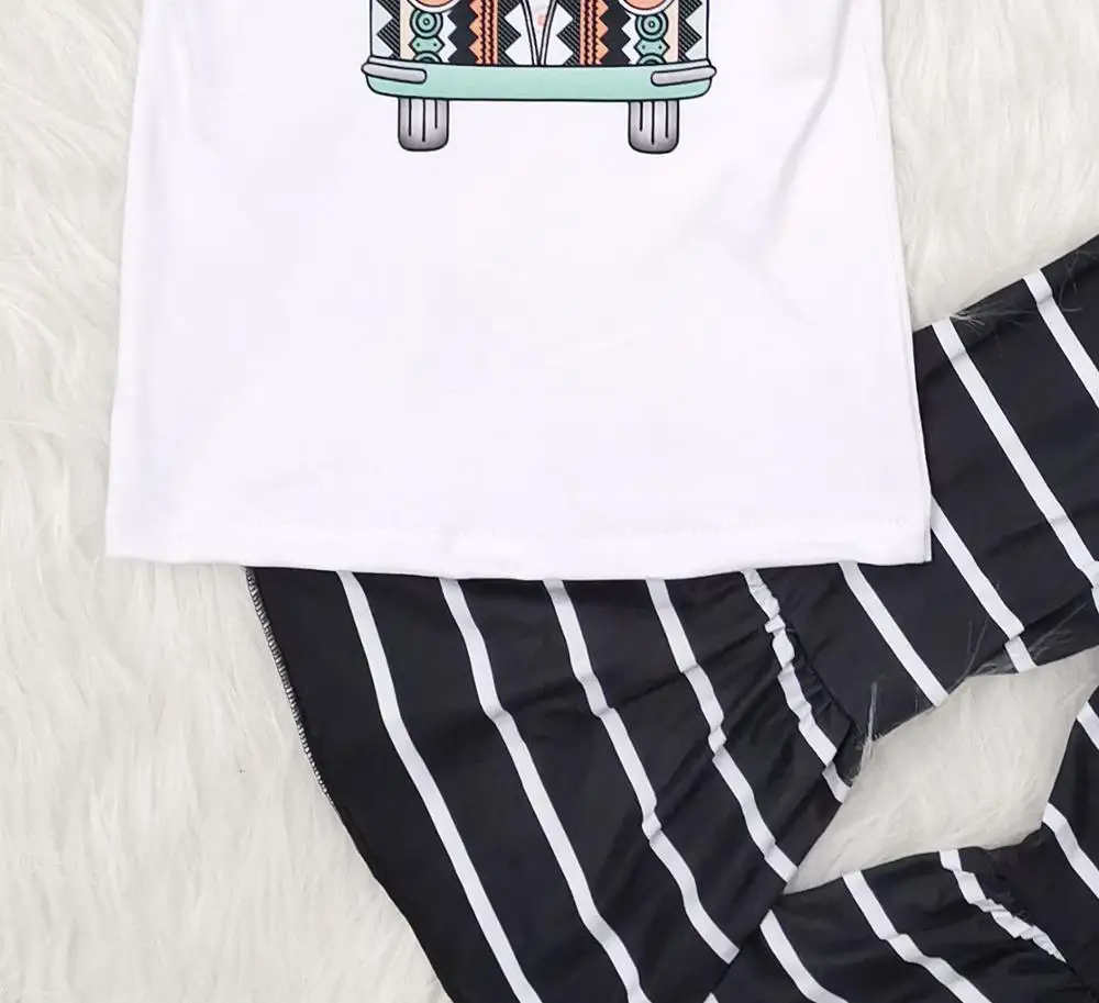 Одежда для маленьких девочек красивый шикарный топ + полосатые брюки с коротким