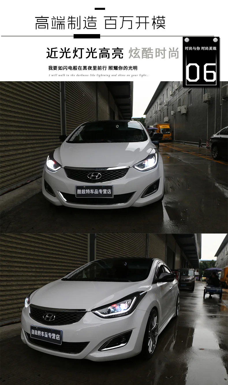 Автомобильный Стайлинг для Hyundai Elantra MD светодиодный 2011- фары новые Elantra DRL Объектив двойной луч H7 HID Xenon автомобильные аксессуары