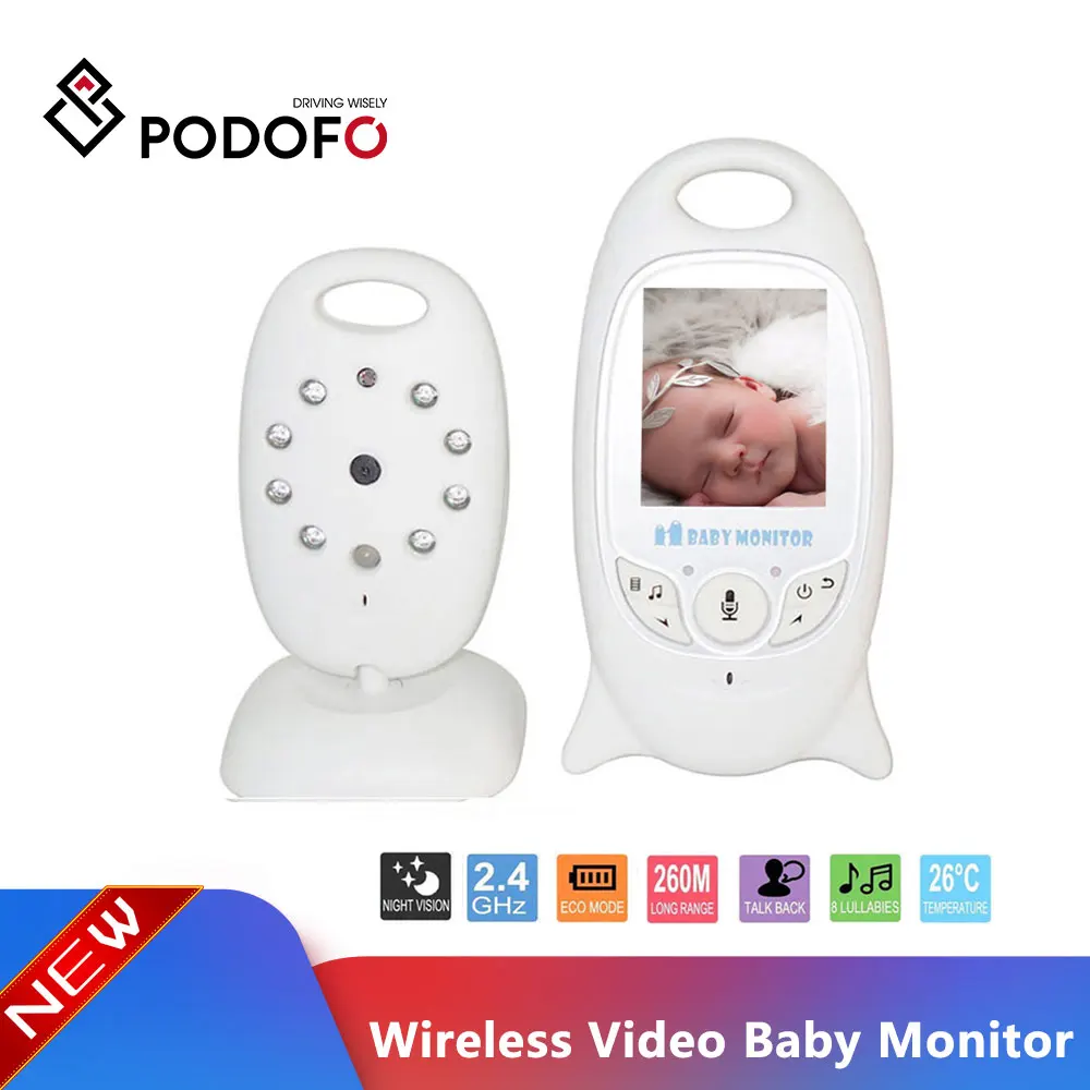 

Podofo VB601 2.4G Infant Wireless Video Baby Monitor Babysitter Audio IR Night Vision Music Sleep Nanny Security Camera Two-Way