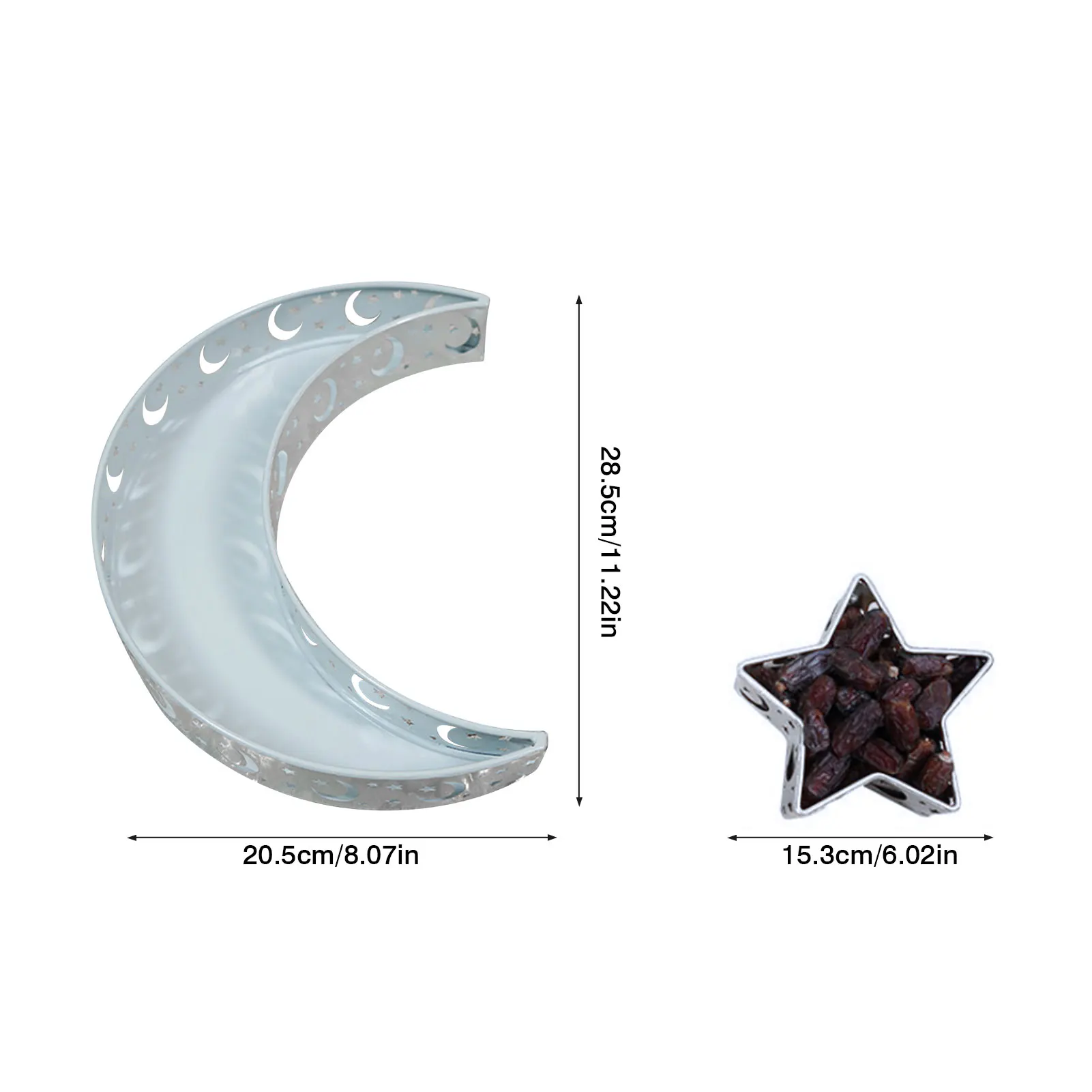 

Eid Mubarak Moon Star Food Tray Tableware Dessert Food Storage Container Ramadan Muslim Islamic Party Serve Plate