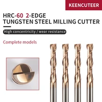 hrc60 2 flutes end mill 4mm 20mm tungsten steel straight shank milling cutter cnc machines tools alloy coating carbide for lathe