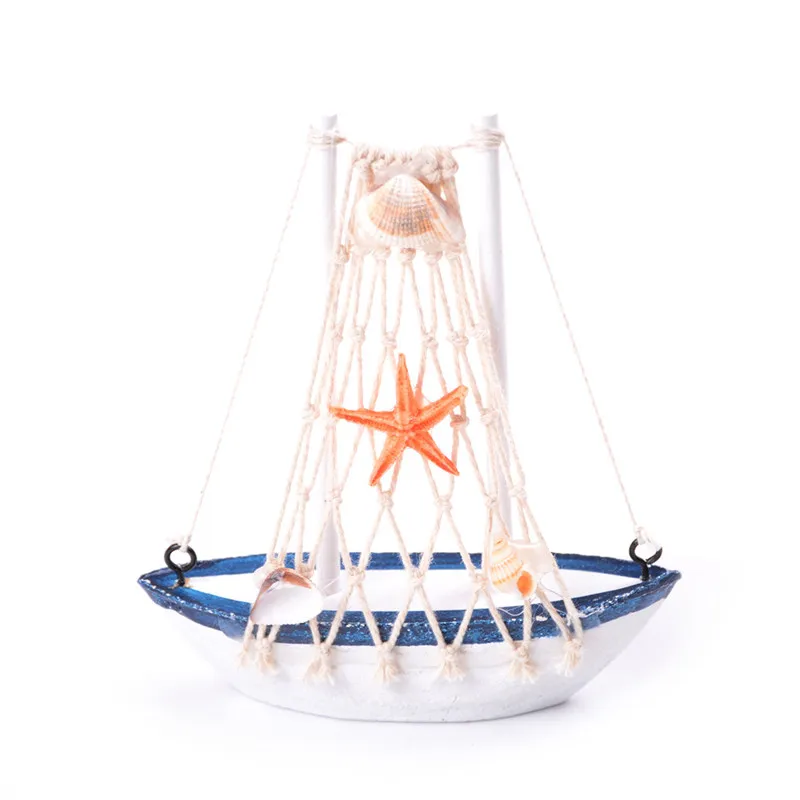 

Fashion Wooden Crafts Nautical Decoration Cloth Sailboat Model Flag Table Ornament
