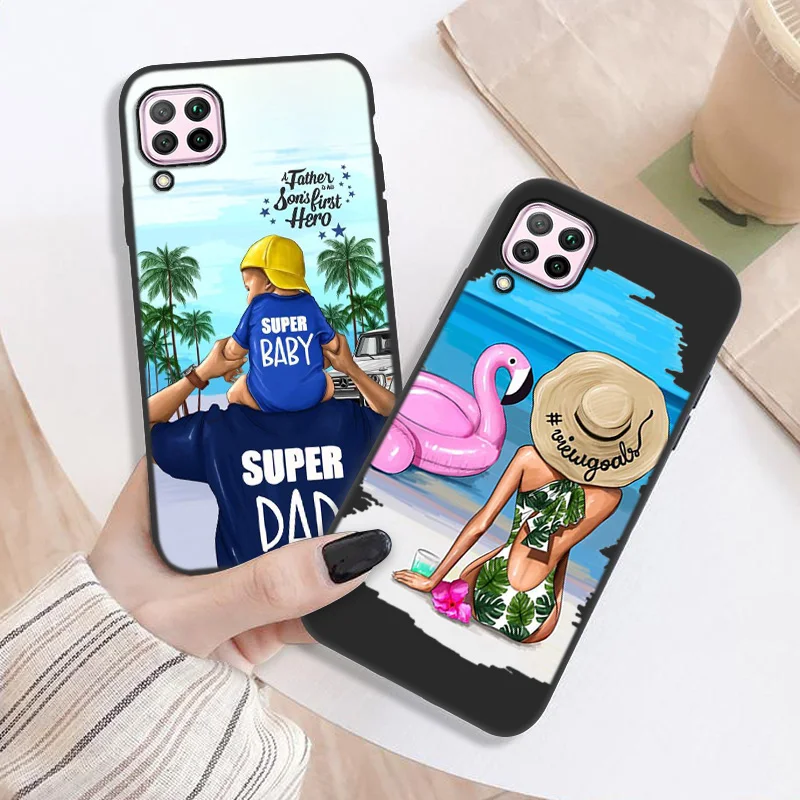 

Mom Baby Case For Huawei P40 lite Cases Silicon Soft Fundas Cover Huawei P50 P20 P30 Mate 20 Lite 40 Pro P10 Plus Nova 5T Coque