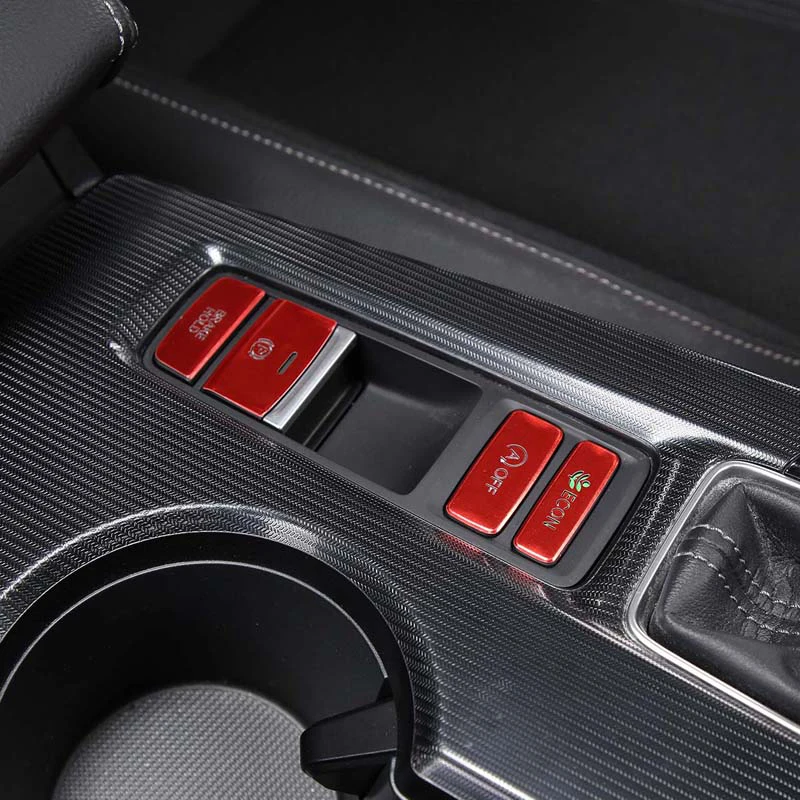 

For Honda Civic 11th 2022 Center Console Gear Panel Handbrake Button Cover Trim Aluminum Car Interior Modification Accessories