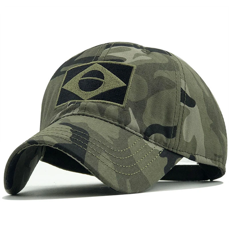 New Arrival Tactical Baseball Men Women Brazil Flag Embroidery Snapback Outdoor Sports Golf Visor Casual Cotton Dad Hat MZ0097
