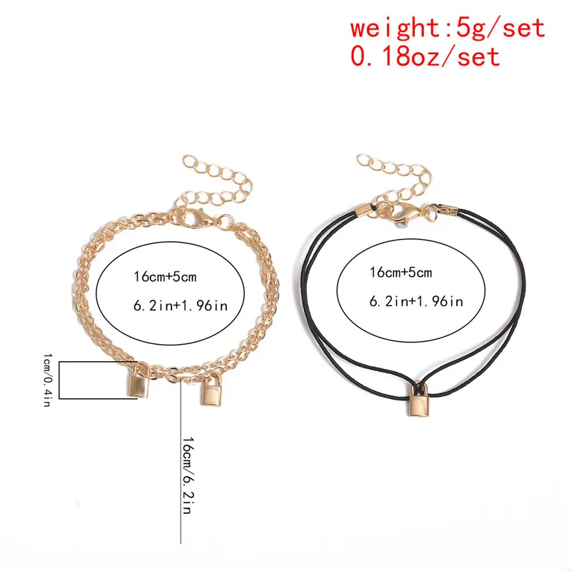 Готический замок кулон браслеты для женщин Мода панк кожа цепь золотые ювелирные
