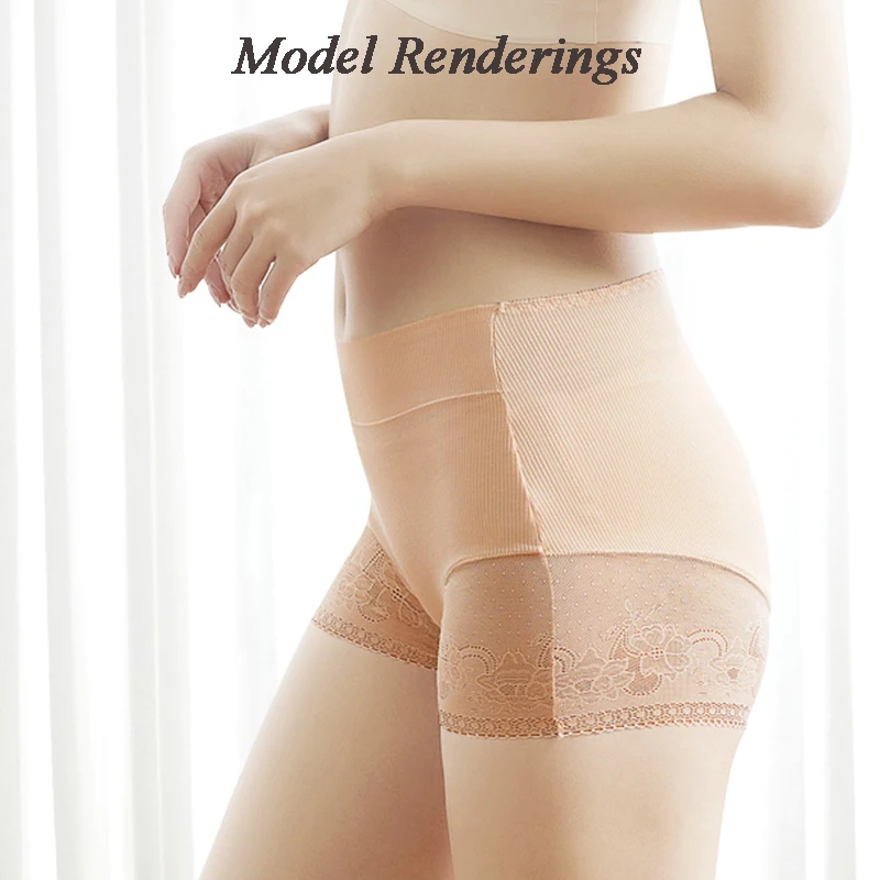 

Sexy High Waist Safety Panties Women Lace Seamless Underwear Soft Slim Lingerie Female Push Up Elastic Briefs