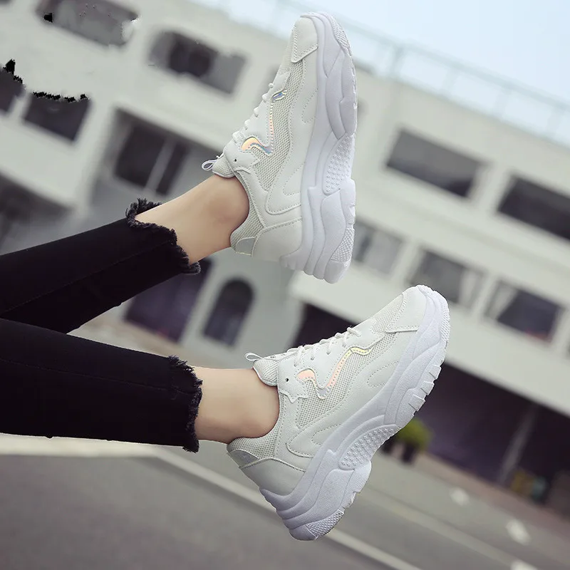 Новинка 2019 женские удобные износостойкие Нескользящие кроссовки из кожи и