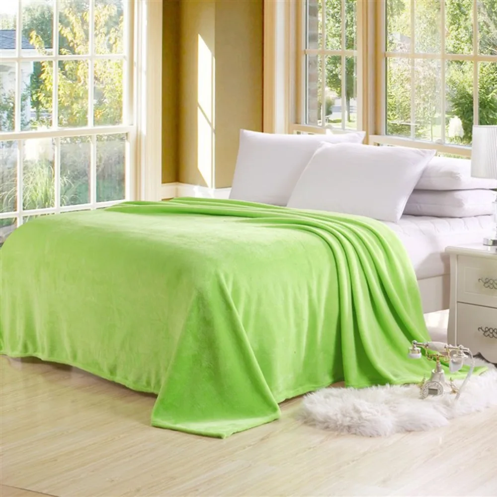 Высококачественное супер мягкое одеяло однотонное Коралловая флисовая удобная