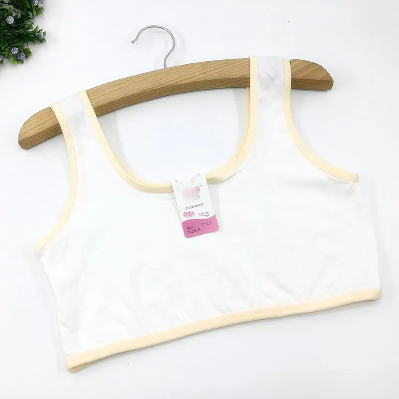 Цветные сшитые жилеты на бретельках для девочек хлопковые удобные бюстгальтеры