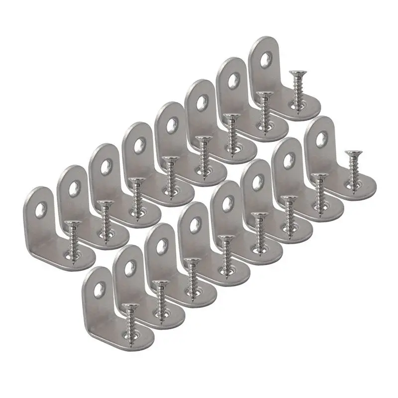 

Hot Corner Brace, 20mmx20mm Stainless Steel Brace Corner Steel Joint Right Angle Bracket Fastener, 16 Pieces with Screws