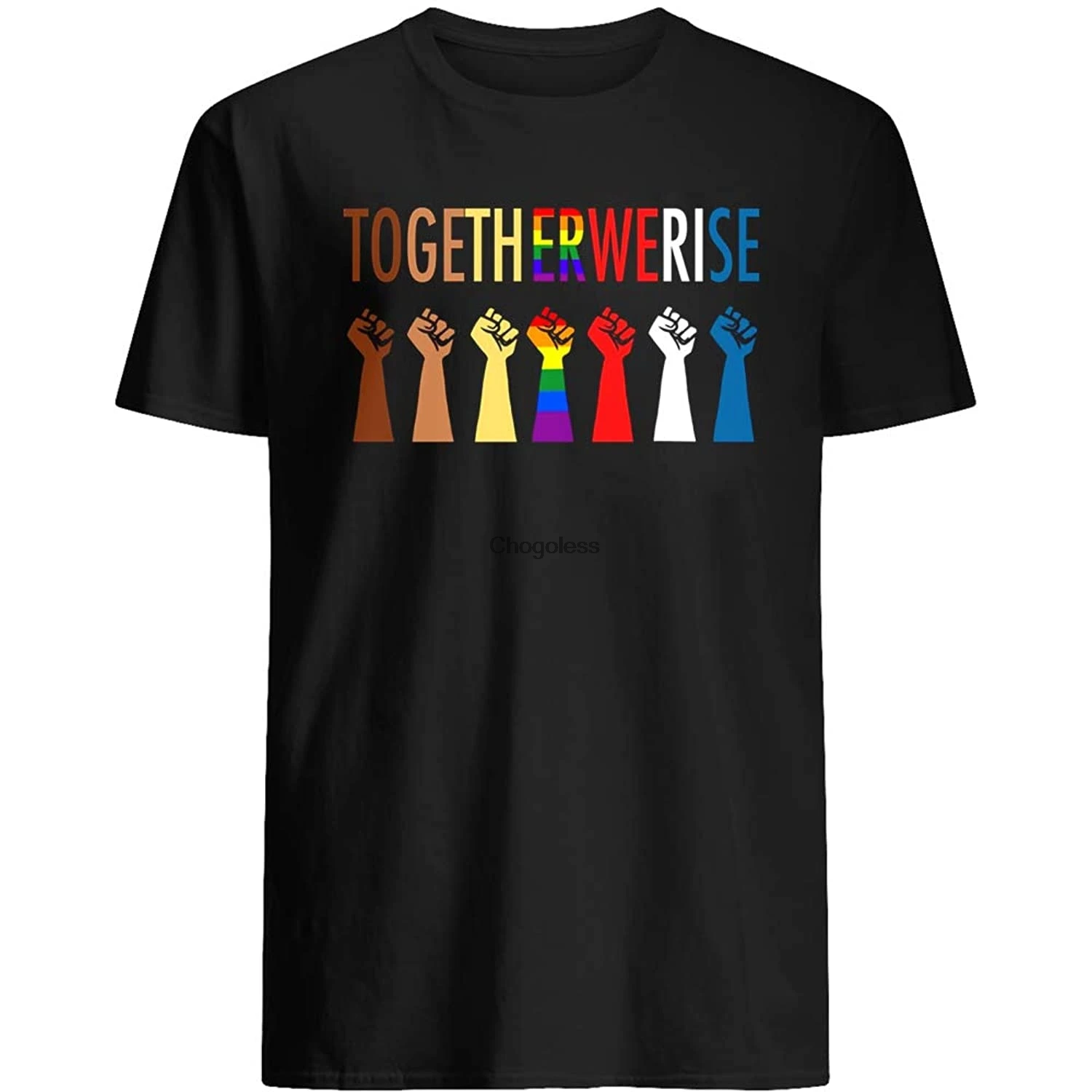 

PERIPATETIC Togetherwerise Pride LGBT Gay Human Right Gift Anniversary Short-Sleeve Unisex T-Shirt