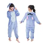 Пижамы кигуруми в виде животных костюмы единорогов комбинезон рождественский подарок единорога, пижама для девочки, зимняя фланелевая, комбинезон для детей, одежда для сна