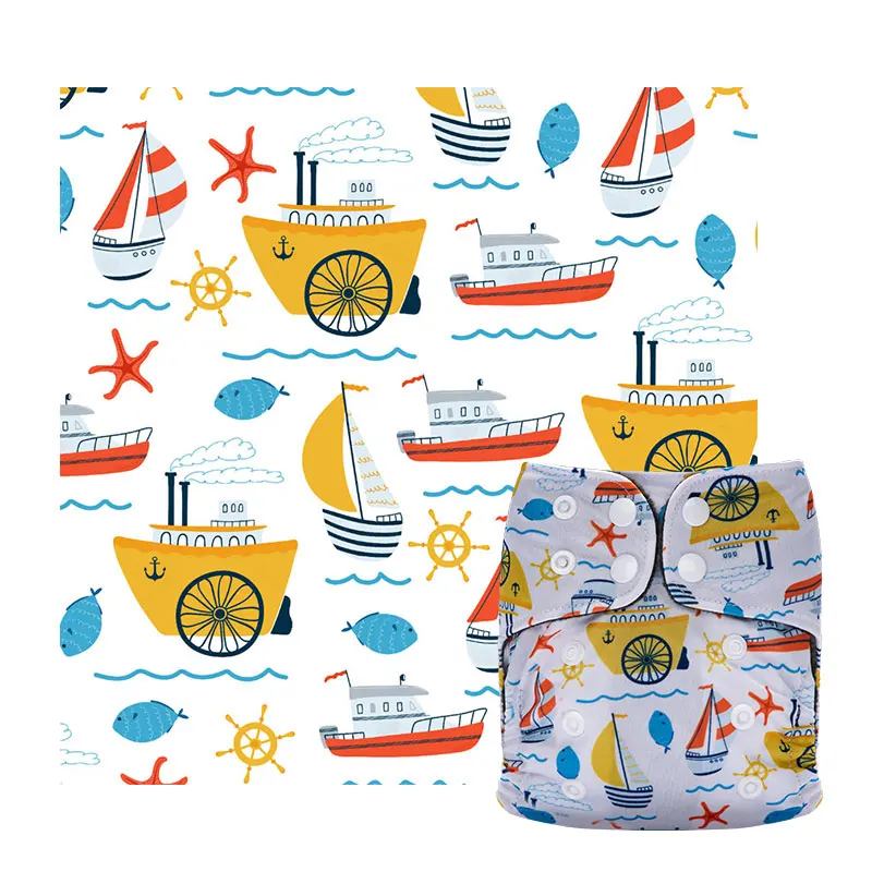 Pororo PUL-tela impermeable para beb&eacute;, ni&ntilde;o y ni&ntilde;a, pa&ntilde;ales de Tela con estampado de verano, delantal hecho a mano, material de pa&ntilde;al de nataci&oacute;n, 1 metro-2