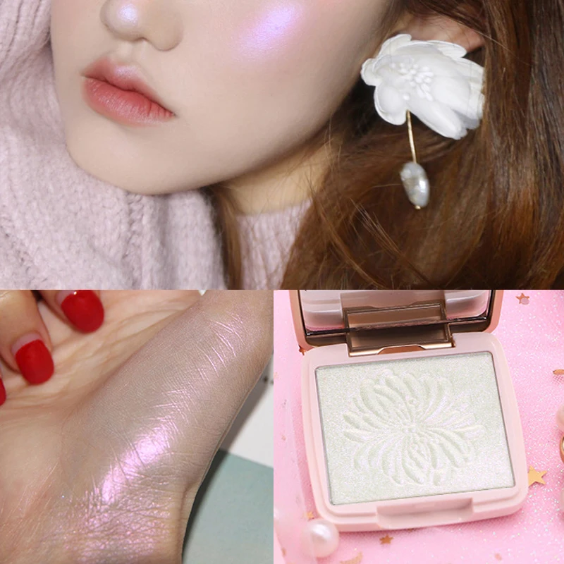 Тени для век Сияющие сатиновые с высокой зажигалкой одноцветные макияжа розовые