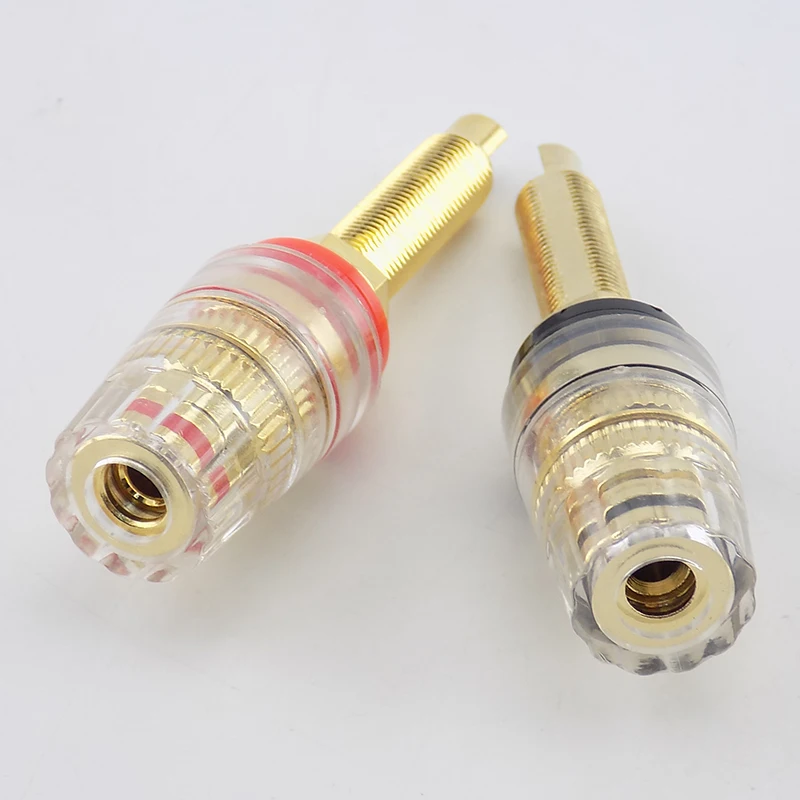 

2pcs Brass Long Binding Post Connector Audio Speaker Amplifier Audio Adapter for 4mm Banana Plug Terminal Connectors