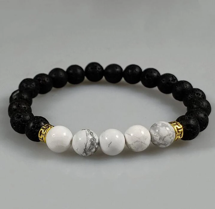 Ручной работы натуральный 8 мм черный камень из вулканической лавы тигровый глаз