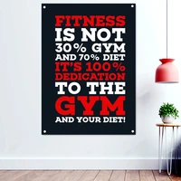 100 dedication to the gym and your diet workout success inspirational poster wallpaper wall art banners flag hanging painting
