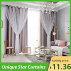 Занавеска для спальни s уникальные зеркальные занавески s звезды затемняющие занавески для спальни гостиной Девушки Красочные двухслойные шторы для окон со звездами