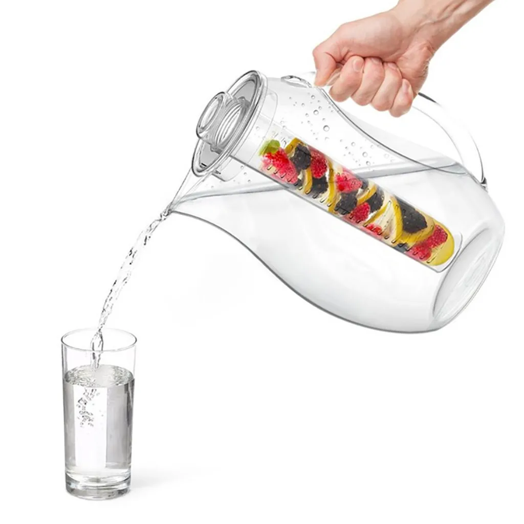 ice kettle Fruit Infusion Flavor Juice Pitcher Drinking Container Jar jug 2.9 qt Clear NEW 18x15x26.5cm Drop shipping#1982