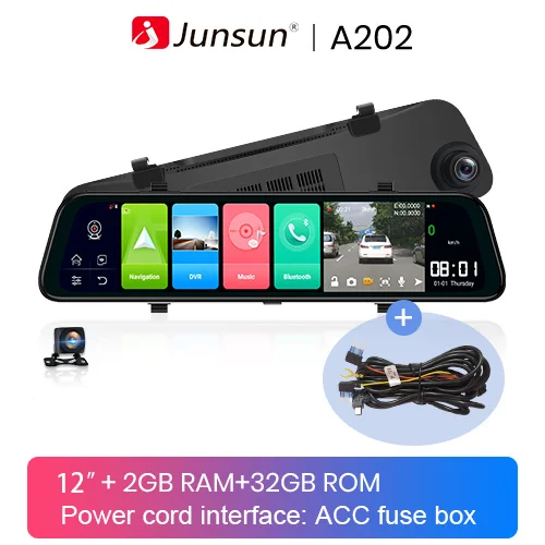 Junsun A102 1" Android 8,1 ADAS 4G 2GB+ 32GB gps навигация 1080P dash cam камера era камера Автомобильный видеорегистратор Автомобильная камера dashcam - Название цвета: 12 2-32GB