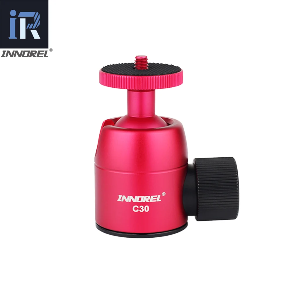 C30 Red 30 24 19 мм мини шаровой головной штатив шаровая Головка для мобильного телефона смартфон Nikon Sony Canon DSLR камера с 1/" до 3/8" адаптером - Цвет: C30 Red