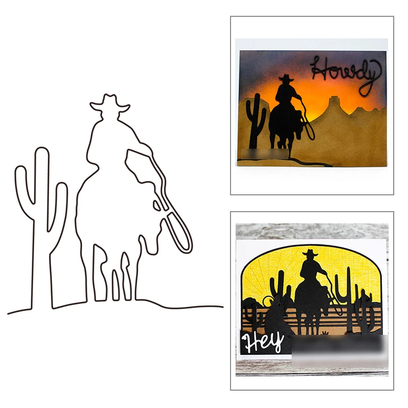 Новинка 2021 металлические пресс-формы в форме ковбойской лошади и силуэтов