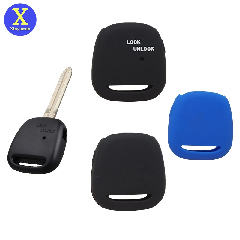 

Xinyuexin Silicone Remote Key Case Holder for Toyota RunX Carina Filder Estima Previa Corolla Celica 1Button Car Key cover shell