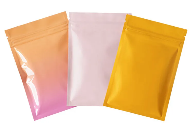 100 шт. Цвет Алюминий Фольга мешок замка застежка молнии на плоской подошве Resealable