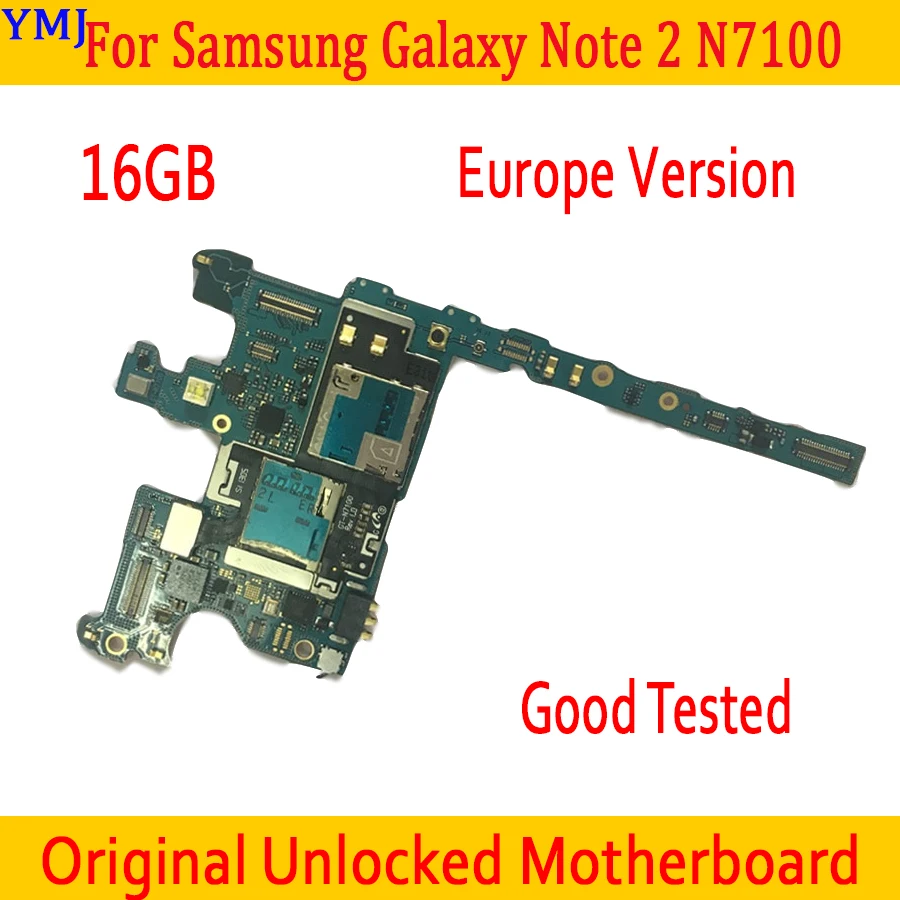 Европейская версия материнской платы для Samsung Galaxy Note 2 N7100 с системой ОС 16 ГБ