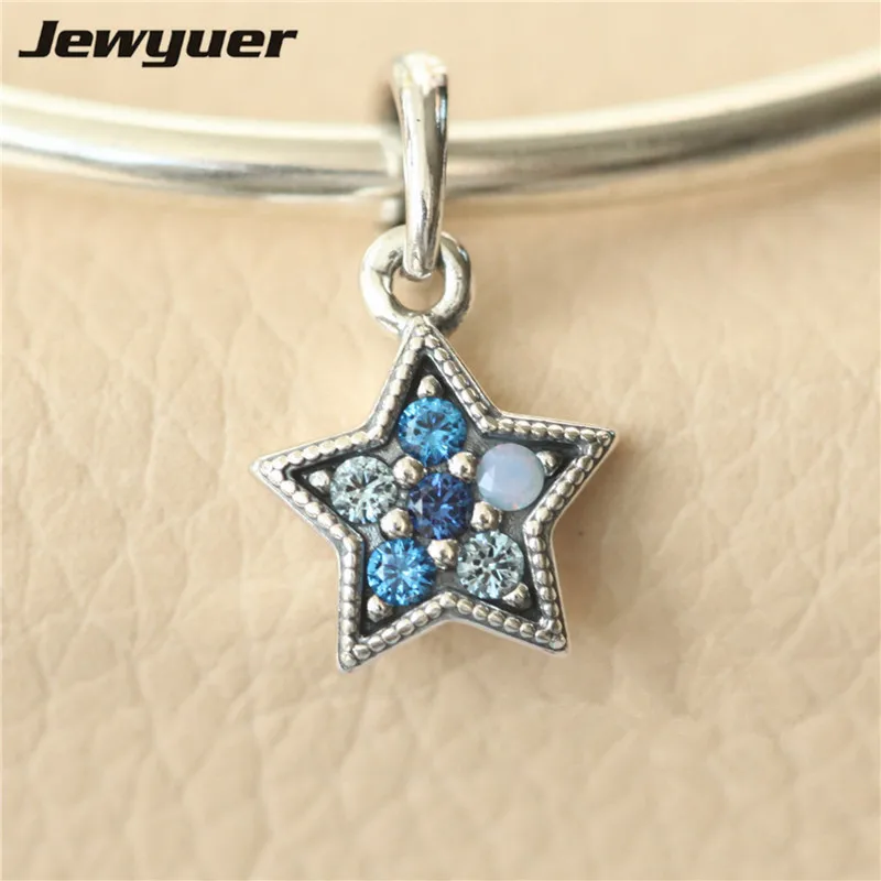 

Christmas collection Bright Star Charms 925 sterling silver fit charm beads bracelets necklace DIY pendant fine jewelry DA0020