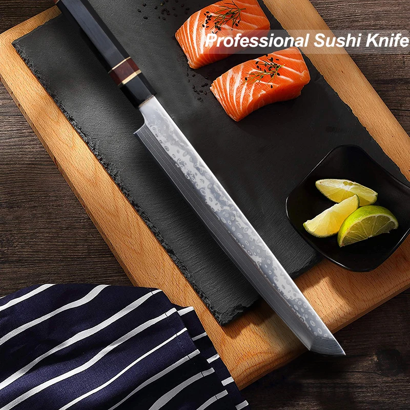 Нож японский для суши сашими VG10 кухонный инструмент из дамасской стали 12 дюймов 4