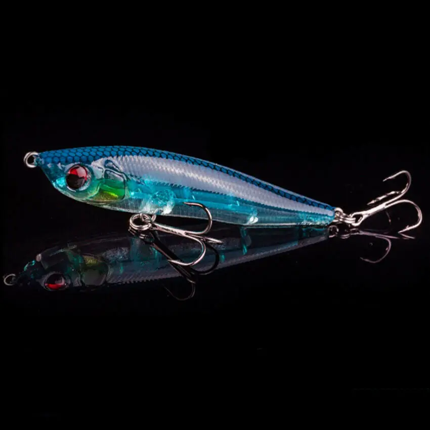 

Lots of 5pcs 13g 8cm Transparent Sinking Pencil Baits Hard Fishing Lures w/ PVC Box