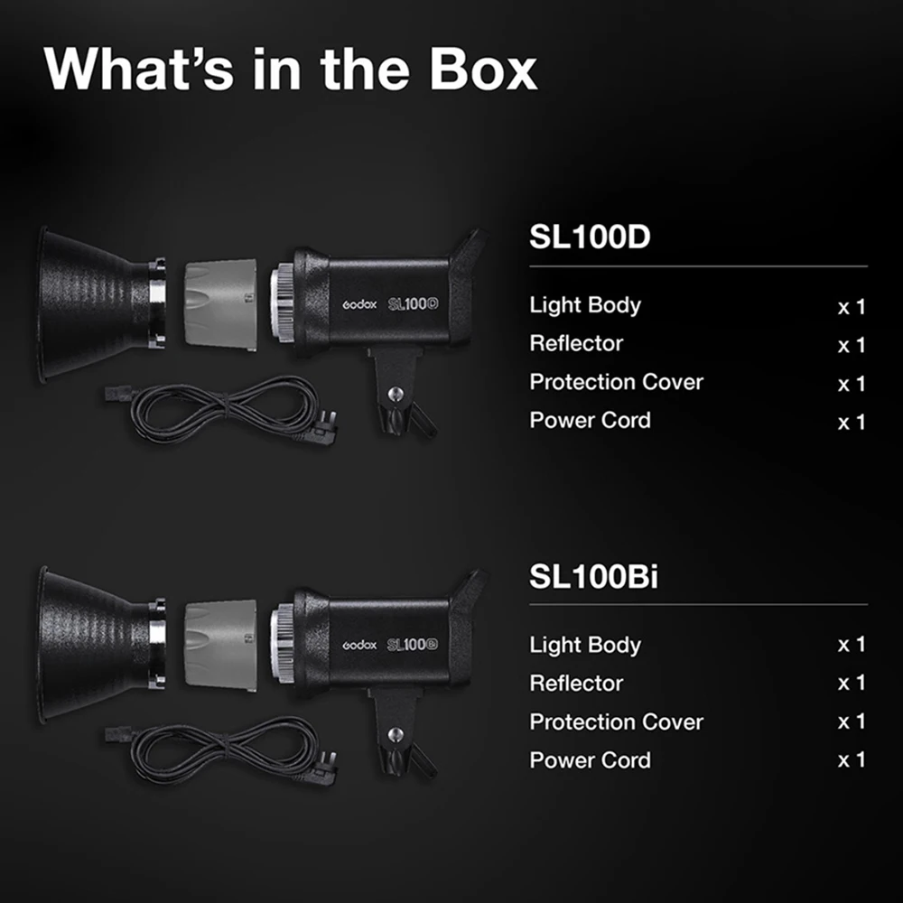 Godox SL100Bi Двухцветный / SL100D Белый светодиодный комплект видеосъемки SL100 100 Вт CRI96 +