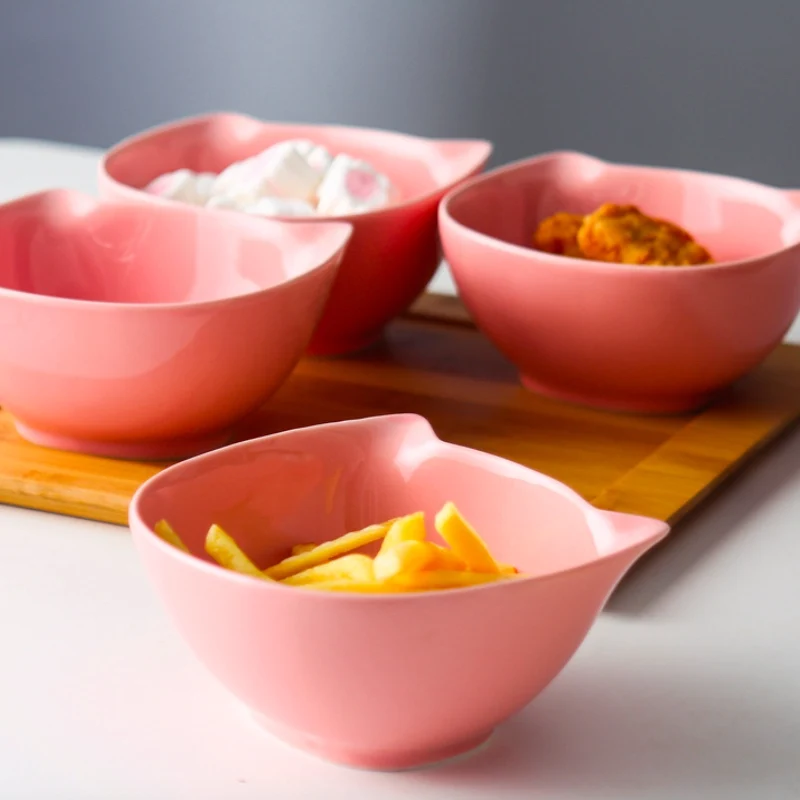 Nordic Ceramic Salad Bowl Candy Color Breakfast Cereal Fruit Dessert Soup Noodles Rice Small Microwave Oven Tableware | Дом и сад