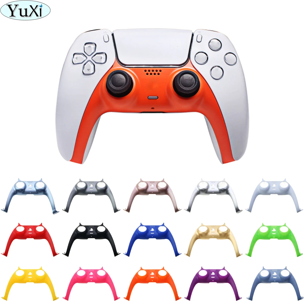 

YuXi For PS5 Handle Decorative Strip Trim Strip Decoration Cover for PS5 Controller Joystick Decorative Shell