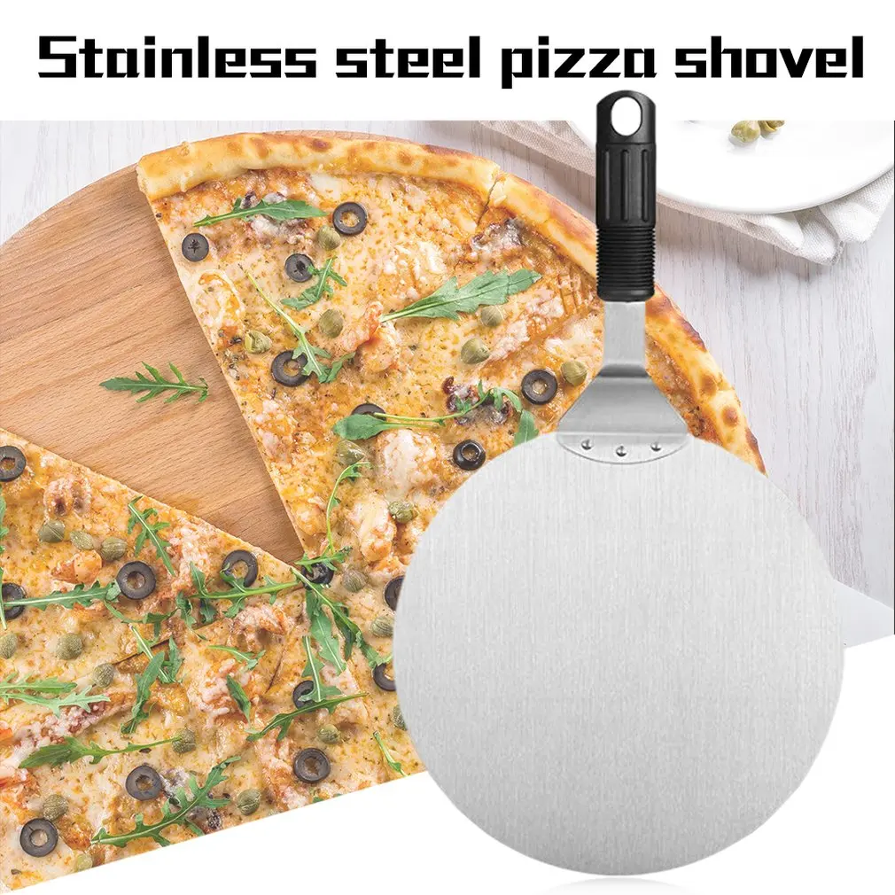 Лопата для пиццы из нержавеющей стали большой толстый нож с деревянной ручкой