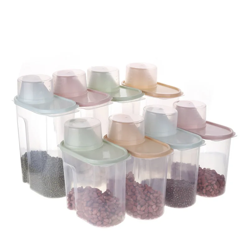 

Transparent Food Storage Box Kitchen Whole Grain Storage Containers Sealed Bin Scale Plastic Kitchen Accessories Tank