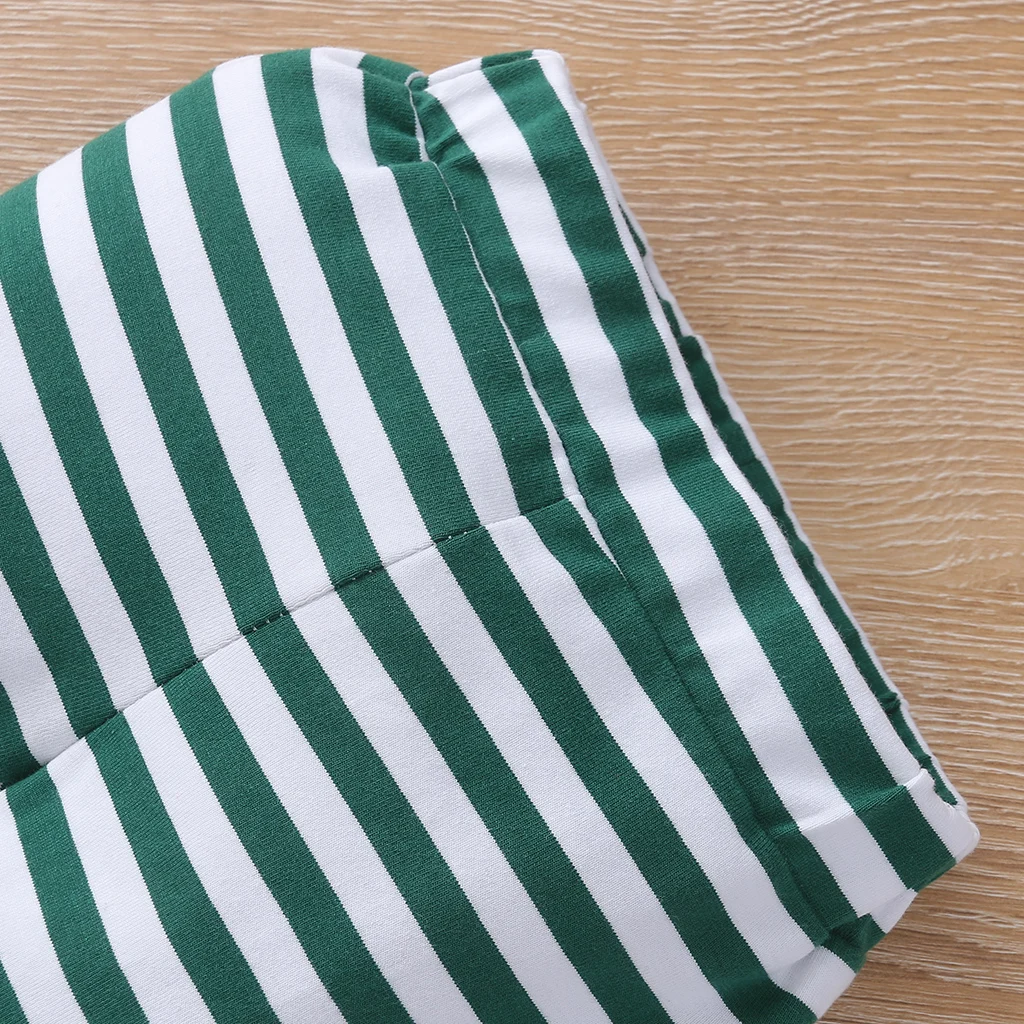 

2021 Baby's St. Patrick's Day 3Pcs Clothes Sets O-Neck Long Sleeve Romper+Stripe Loose Pants+Round Hat Party Outfits for Newborn