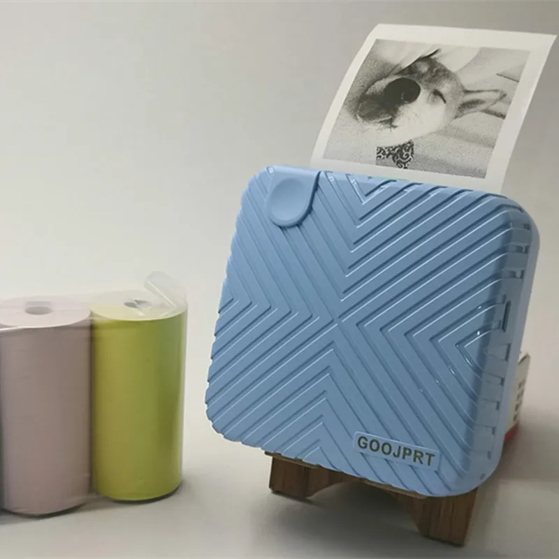 GOOJPRT милый полосатый термопринтер bluetooth мобильный телефон ПК размером с ладонь фото принтер картинок Поддержка Android iOS Ninos Regalo