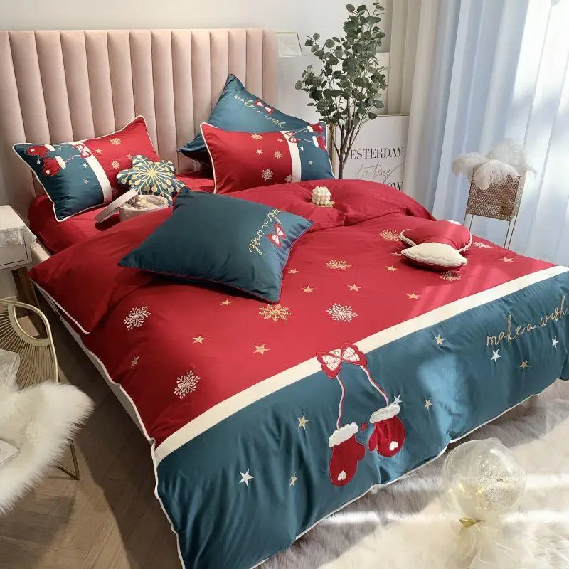 Комплект постельного белья из 4/8 предметов с рождественскими снежинками