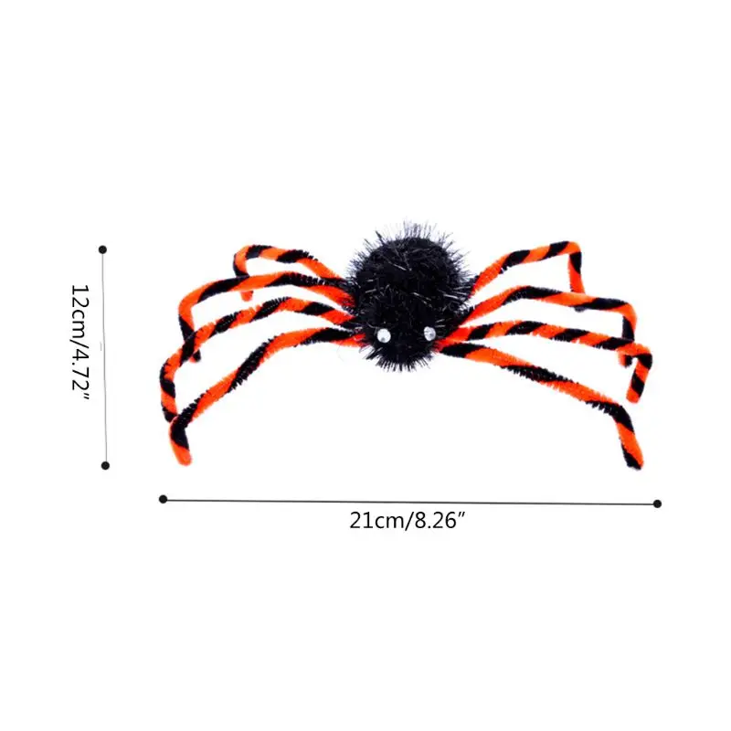 

5PCS Realistic Halloween Party Props Spider Pops Ring Brooch Head Hoop Bar Decor