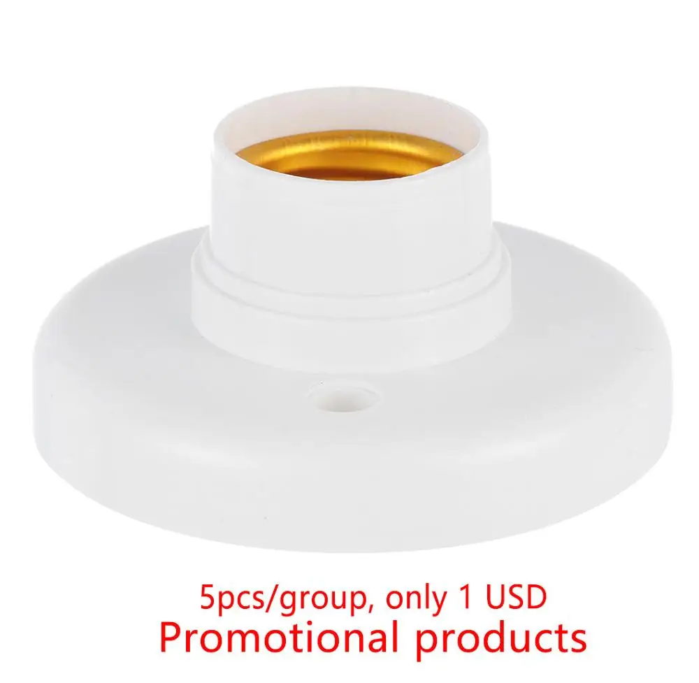 

PC E27 Base with hole for wire D8cm screw Light Bulb Lamp Socket Holder White E27 Base Lamp Socket led light bulb Holder