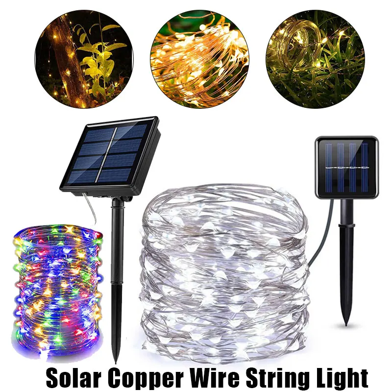 

50/100/200LED Waterproof Solar String Lights Outdoor String Lights LED Garden Party Light with Remote Control I88