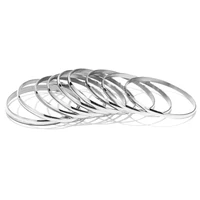 1pc polished stainless steel metal round blank bangle bracelets for diy jewelry charm bracelets bangles party gifts 67mm