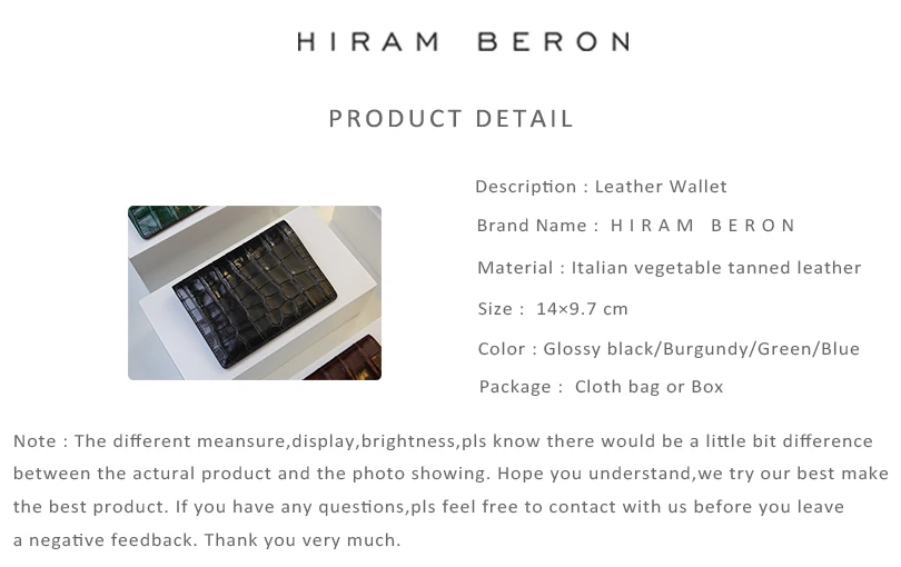 Hiram Beron персонализированный кожаный чехол для паспорта RFID Блокировка тисненый узор крокодила роскошный продукт Прямая поставка