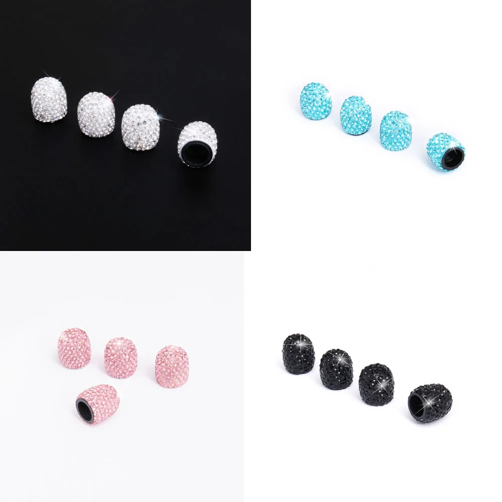 Хрустальные колпачки для клапанов автомобильных шин 4 шт. алмазная Блестящая