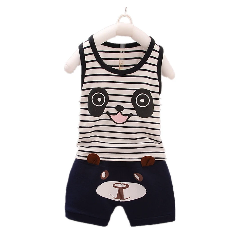 

Fashion Children Boys Girls Clothing Cotton Summer Baby Vest Shorts 2Pcs/Sets Toddler Cartoon Tracksuits Infant Clothes Costume